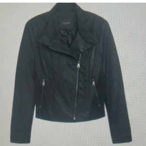 Faux Leather Ponte Jacket, Marc New York